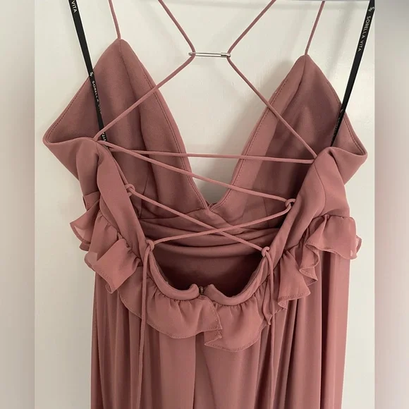 Rose Pink Ruffle Formal Dress - Picture 4 of 7